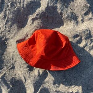 Vibrant Orange Bucket Hat for Women reversible to black